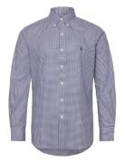 Custom Fit Gingham Stretch Poplin Shirt Tops Shirts Casual Blue Polo Ralph Lauren