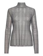 Emata_Mesh_Aop Tops T-shirts & Tops Long-sleeved Grey BOSS