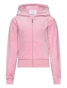 Tonal Zip Through Hoodie Tops Sweatshirts & Hoodies Hoodies Pink Juicy Couture