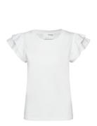 Slfcamila Ss Ruffle Tee Tops T-shirts & Tops Short-sleeved White Selected Femme