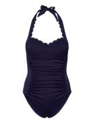 Scallop Halter Bs O Badedragt Badetøj Navy Hunkemöller