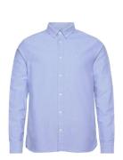 Harald Small Owl Oxford Regular Fit Tops Shirts Casual Blue Knowledge Cotton Apparel