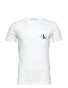 Core Monologo Pocket Slim Tee Tops T-Kortærmet Skjorte White Calvin Klein Jeans