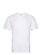 Dovre T-Shirts V-Neck Organic Underwear Night & Loungewear Pyjama Tops White Dovre