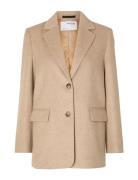 Slfsasja Wool Blazer B Blazers Single Breasted Blazers Beige Selected Femme