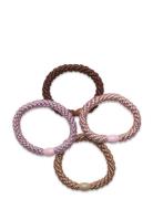 4-Pack Basic Essentials Elastics Accessories Hair Accessories Scrunchies Pink SUI AVA