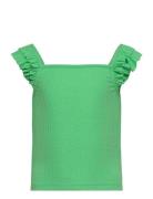 Kognella S/L Frill Strap Top Jrs Tops T-shirts Sleeveless Green Kids Only