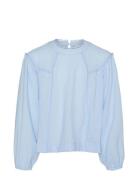 Vmchris Detail Ls Top Wvn Girl Tops Blouses & Tunics Blue Vero Moda Girl