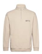 Lass Tech Half-Zip Designers Sweatshirts & Hoodies Sweatshirts Cream Woodbird