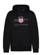 Reg Archive Shield Hoodie Tops Sweatshirts & Hoodies Hoodies Black GANT