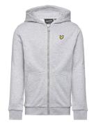 Zip Through Hoodie Tops Sweatshirts & Hoodies Hoodies Grey Lyle & Scott