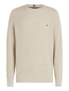 Refined Structure Crew Nk Tops Knitwear Round Necks Beige Tommy Hilfiger