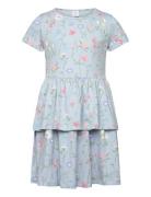 Dress Ss Peplum Aop Dresses & Skirts Dresses Casual Dresses Short-sleeved Casual Dresses Blue Lindex