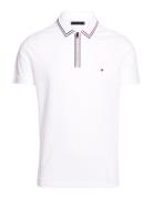 Rwb Zip Placket Tipping Reg Polo Tops Polos Short-sleeved White Tommy Hilfiger