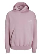 Jorsantorini Graphic Sweat Hood Sn Tops Sweatshirts & Hoodies Hoodies Pink Jack & J S