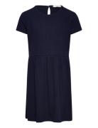 Solid Rib Dress Dresses & Skirts Dresses Casual Dresses Short-sleeved Casual Dresses Navy Tom Tailor