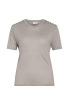 Vialexia O-Neck S/S T-Shirt - Noos Tops T-shirts & Tops Short-sleeved Grey Vila