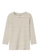 Nmnbani Ls Xsl Top Noos Tops T-shirts Long-sleeved T-Skjorte Beige Name It