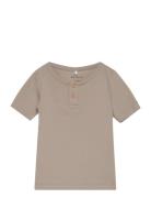 Nmmkab Ss Top Noos Tops T-Kortærmet Skjorte Beige Name It