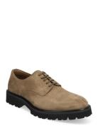 Lightweight Derby - Grained Leather Shoes Business Laced Shoes Green S.T. VALENTIN