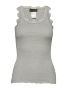 Rwbabette Sl U-Neck Long Lace Top Tops T-shirts & Tops Sleeveless Grey Rosemunde