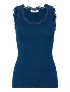 Rwbabette Sl U-Neck Long Lace Top Tops T-shirts & Tops Sleeveless Blue Rosemunde