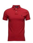 Slim Fit Mesh Polo Shirt Tops Polos Short-sleeved Red Polo Ralph Lauren