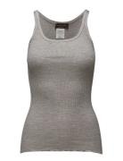 Silk Top W/ Elastic Band Tops T-shirts & Tops Sleeveless Grey Rosemunde