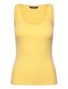 Cotton-Blend Tank Top Tops T-shirts & Tops Sleeveless Yellow Lauren Ralph Lauren