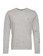 Tommy Logo Long Sleeve Tee Tops T-Langærmet Skjorte Grey Tommy Hilfiger