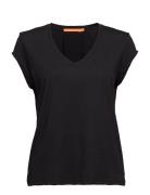 Cc Heart Basic V-Neck T-Shirt Tops T-shirts & Tops Short-sleeved Black Coster Copenhagen