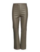 Slkaylee Pu Kickflare Pants Bottoms Trousers Leather Leggings-Bukser Grey Soaked In Luxury