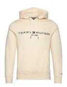 Tommy Logo Hoody Tops Sweatshirts & Hoodies Hoodies Cream Tommy Hilfiger