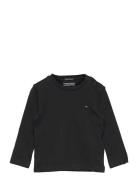 Boys Basic Cn Knit L/S Tops T-shirts Long-sleeved T-Skjorte Black Tommy Hilfiger