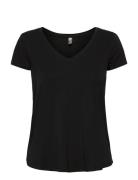 Cupoppy V-Neck T-Shirt Tops T-shirts & Tops Short-sleeved Black Culture