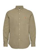 Slim Fit Garment-Dyed Oxford Shirt Tops Shirts Casual Khaki Green Polo Ralph Lauren