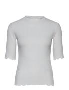 Candacekb Ss Tee Tops T-shirts & Tops Short-sleeved White Karen By Simonsen