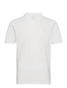 Toke Basic Badge Polo - Gots/Vegan Tops Polos Short-sleeved White Knowledge Cotton Apparel