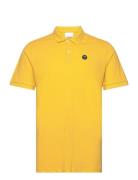 Toke Basic Badge Polo - Gots/Vegan Tops Polos Short-sleeved Yellow Knowledge Cotton Apparel