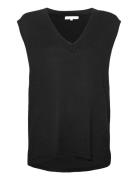 Srmarla V-Neck Loose Fit Knit Vest Vests Knitted Vests Black Soft Rebels