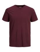 Jjeorganic Basic Tee Ss O-Neck Noos Tops T-Kortærmet Skjorte Burgundy Jack & J S