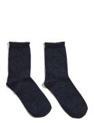 Pcsebby Glitter Long Socks Noos Bc Lingerie Socks Regular Socks Blue Pieces