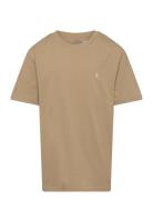 Cotton Jersey Crewneck Tee Tops T-Kortærmet Skjorte Khaki Green Ralph Lauren Kids