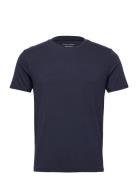 Panos Emporio Bamboo/Cotton Tee Crew Tops T-Kortærmet Skjorte Navy Panos Emporio