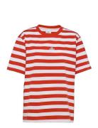 Hanger Striped Tee Tops T-shirts & Tops Short-sleeved Red Hanger By Holzweiler