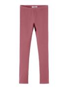 Nkfdavina Solid Swe Legging Bru N Noos Bottoms Leggings Burgundy Name It