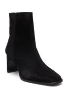 Bootie - Block Heel - With Zippe Shoes Boots Ankle Boots Ankle Boots With Heel Black ANGULUS