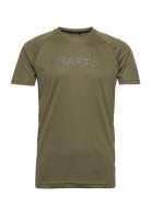 Core Essence Logo Tee M Sport T-Kortærmet Skjorte Khaki Green Craft