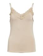 Objleena New Lace Singlet Noos Tops T-shirts & Tops Sleeveless Beige Object