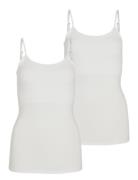 Visurface Strap Top New 2-Pack - Noos Tops T-shirts & Tops Sleeveless White Vila